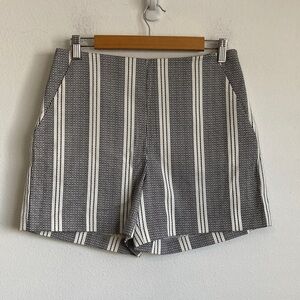 Ann Taylor Black and White Striped Women Shorts